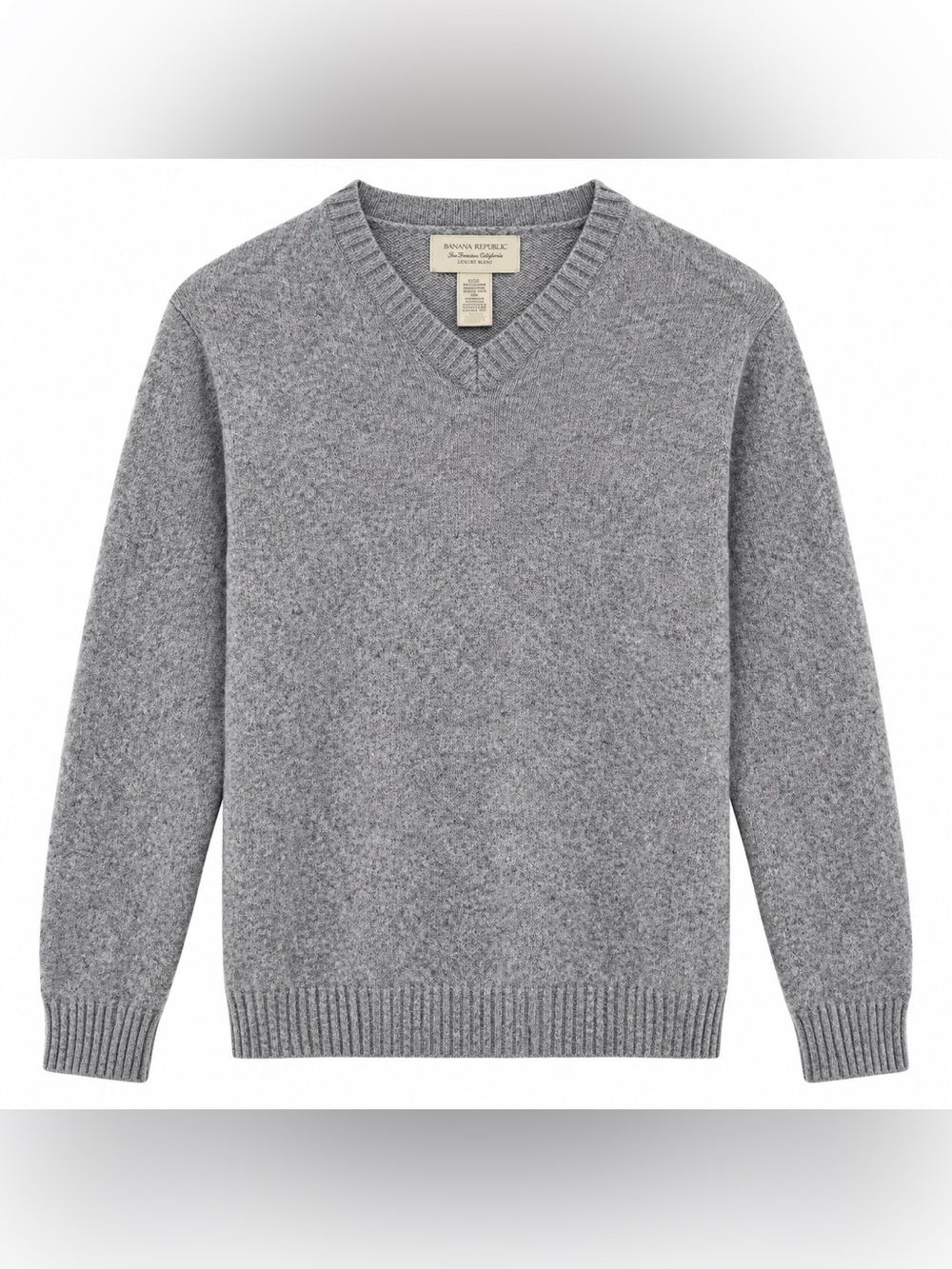 Banana Republic Men’s XL Luxury Blend Gray Angora Cashmere Wool V Neck